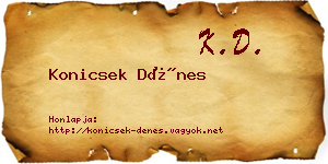Konicsek Dénes névjegykártya